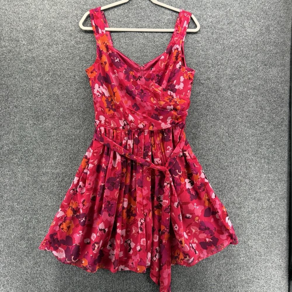 Express Dress Womens 10 Pink Watercolor Floral Sleeveless Cocktail Summer Boho